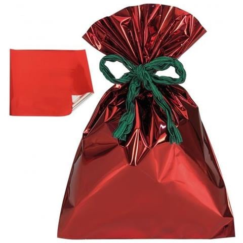 50 buste regalo in ppl metal lucido 20x35cm rosso senza patella adesiva - Foto 2