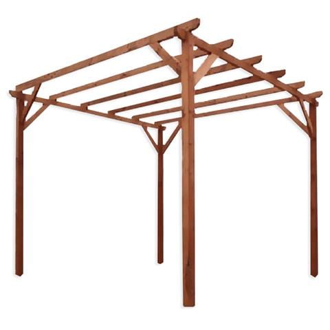 Pergola impregnata in legno di pino per giardino m 3x3 - Foto 1