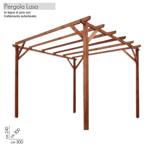 Pergola impregnata in legno di pino per giardino m 3x3 - Foto 2