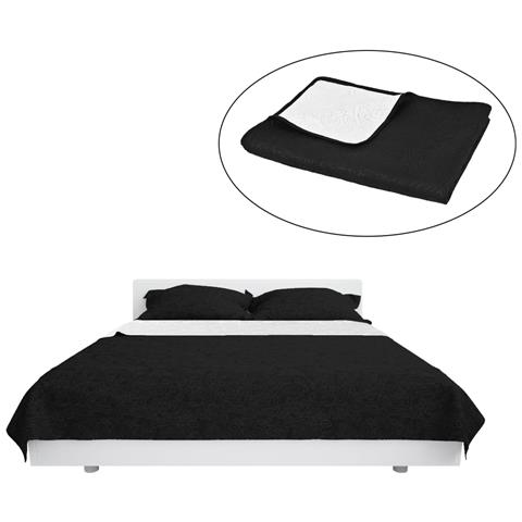 Copriletto Double-face Trapuntato 170x210 Cm Nero E Bianco - Foto 1