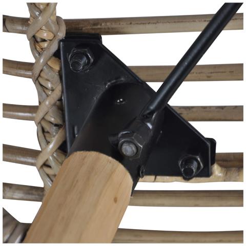 Sedie da Pranzo 4 pz in Rattan Naturale Marrone - Foto 2