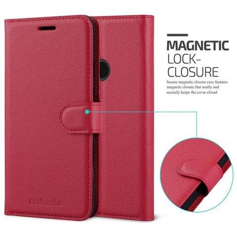 Custodia Compatibile Con Google Pixel 3 Xl In Rosso Carminio - Coperchio Protettiva Con Chiusura Magnetica, Funzione Stand E Tasca Per Le Carte - Foto 2