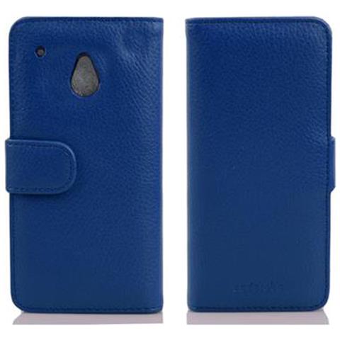 Custodia Compatibile Con Htc One M4 Mini In Blu Reale - Coperchio Protettivo In Ecopelle Testurizzata E Tasca Per Carte Di Credito - Foto 2