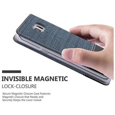 Custodia Compatibile Con Samsung Galaxy Note 5 In Blu Scuro Nero - Coperchio Protettiva Con Chiusura Magnetica, Funzione Stand E Tasca Per Le Carte - Foto 9
