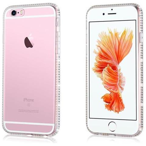 Custodia Compatibile Con Apple Iphone 6 / Iphone 6s In Bianco Trasparente - Coperchio Protettivo In Silicone Tpu Flessibile Con Design A Strass - Foto 5