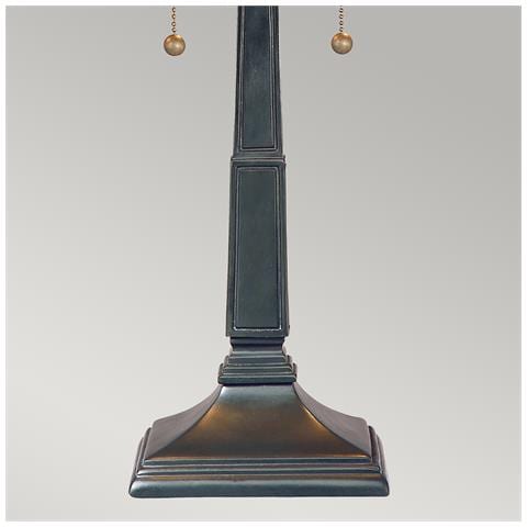 Lampada Da Tavolo Tiffany A 2 Luci Vintage Bronzo, E27 - Foto 7