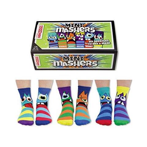 Mini Mashers - 6 Oddsocks Per I Bambini Uk 9 - 12 Eu 27 -30.5 - Foto 1