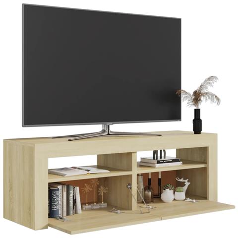 Mobile Porta TV con Luci LED Rovere Sonoma 120x35x40 cm - Foto 10