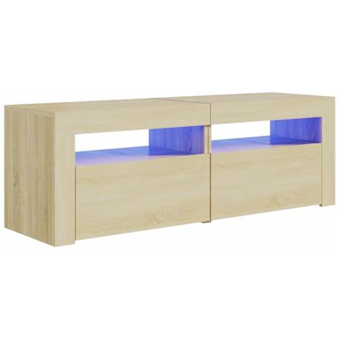 Mobile Porta TV con Luci LED Rovere Sonoma 120x35x40 cm - Foto 1