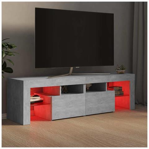 Mobile Porta TV con Luci LED Grigio Cemento 140x36,5x40 cm - Foto 10