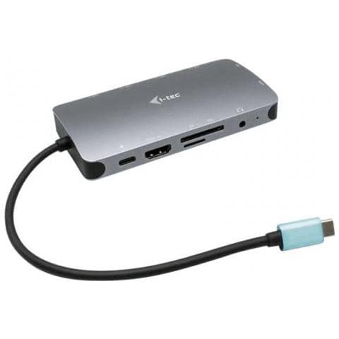 USB-C Metal Nano Dock Docking Station Universale per Notebook 5x USB 3.2 / HDMI / RJ-45 Argento + Alimentatore di Ricarica 112W - Foto 2