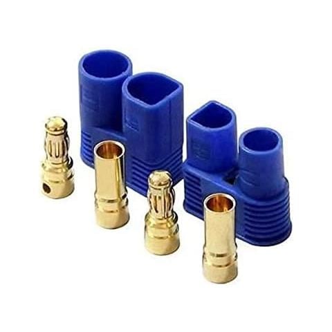 5 Paia Ec3 Di Alta Qualità, Maschio-femmina, Connettori Per Batterie Da Modellismo Rc Lipo, Colore Blu - Foto 3