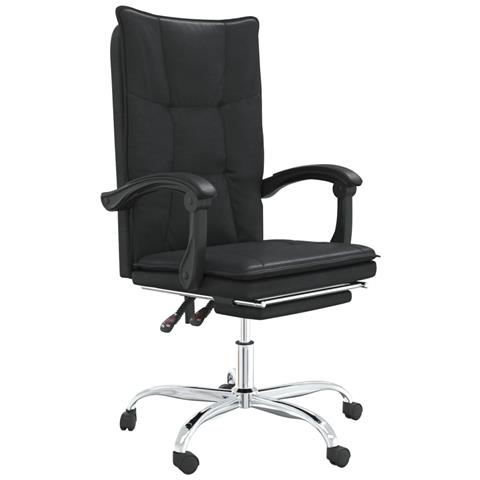 Poltrona da Ufficio Reclinabile Nera in Similpelle - Foto 1