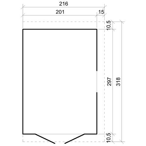 Casa Da Giardino In Legno Naturale (senza Parete Laterale) Con Pavimento Impregnato 318x211 Cm / 6 M² - Timbela M339+m339g - Foto 6
