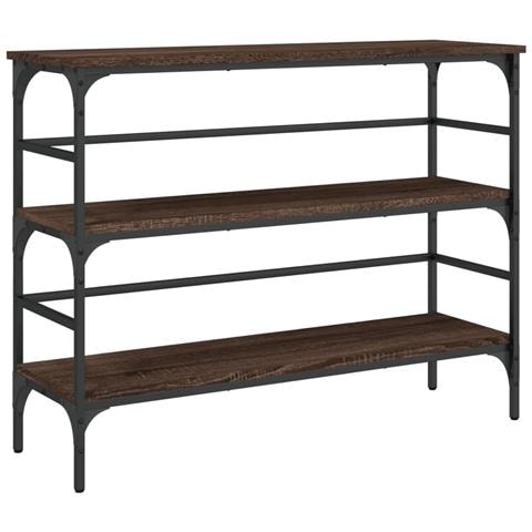 Tavolino Consolle Rovere Marrone 100x32x75 Cm Legno Multistrato - Foto 2