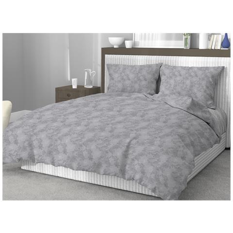 Sacco Copripiumino In 100% Cotone Made Italy Disegno Moderno Lily Vari Colori Singolo Grigio - Foto 5