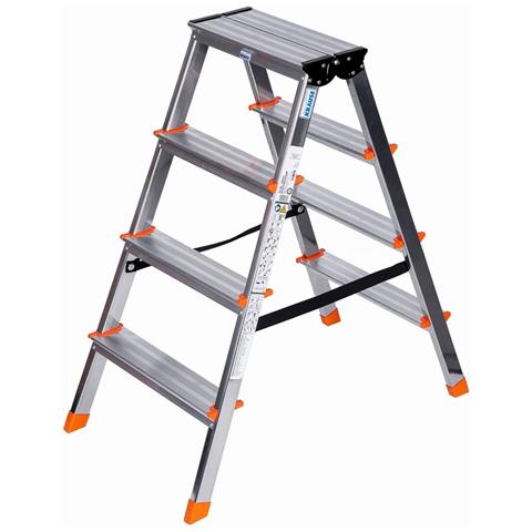 Scala Pieghevole A 4 Scalini Krause 120403 Argentato Alluminio - Foto 1