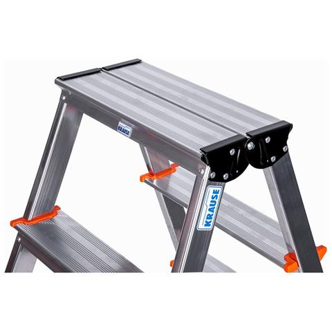 Scala Pieghevole A 4 Scalini Krause 120403 Argentato Alluminio - Foto 2