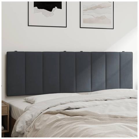 Cuscino Testiera Grigio Scuro 160 Cm In Velluto - Foto 1