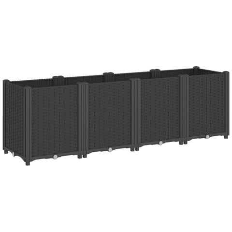 Fioriera Da Giardino Nera 160x40x53 Cm In Pp - Foto 2