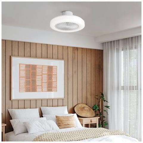 Plafoniere Ventilatore Ortona Abs Bianco Diff Acrilico Bianco Led 3x8,5w - Foto 6