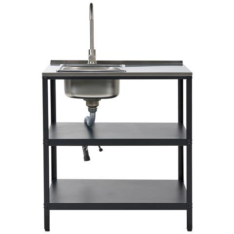 Isola Per Cucina Esterna Con Lavello Vilama Metallo Nero - Foto 2