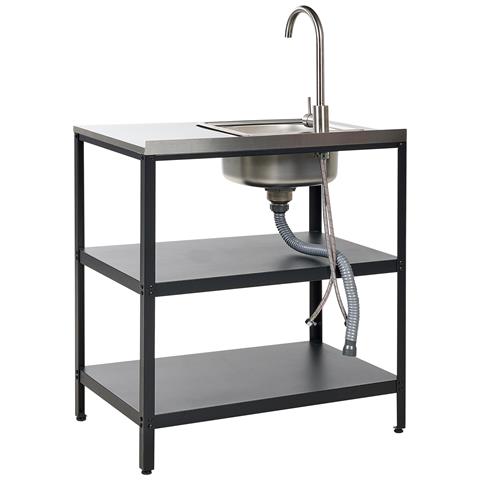 Isola Per Cucina Esterna Con Lavello Vilama Metallo Nero - Foto 5