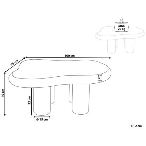 Tavolino Da Caffè Ondle Bianco Sporco - Foto 12