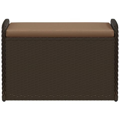 Cassapanca Con Cuscino Marrone 80x51x52 Cm In Polyrattan - Foto 2