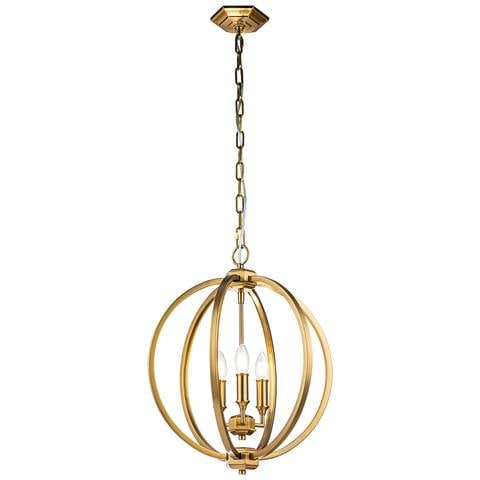 Lampadario Classico Corinne Acciaio Ottone Brunito 3 Luci E14 D43,2cm - Foto 1