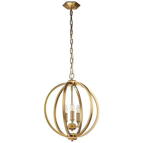 Lampadario Classico Corinne Acciaio Ottone Brunito 3 Luci E14 D43,2cm - Foto 5