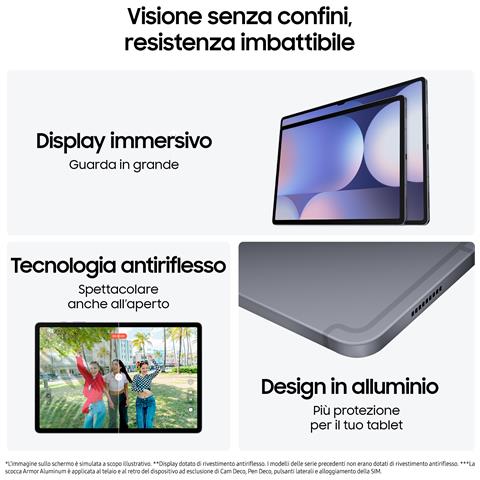 Galaxy Tab S10+ (2024) Wi-Fi 256GB 12GB Ram Display 12.4" (Wi-Fi 802.11a /b /g /n /ac /ax 2.4GHz+5GHz+6GHz) 10090 mAh Gray Italia - Foto 6