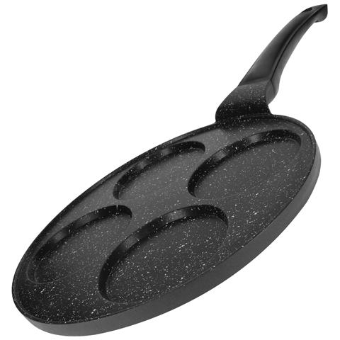 Padella Da Pancake 26 Cm Per 4 Persone Manico Ergonomico, Nero - Foto 1