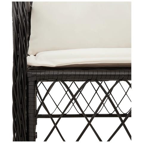 Set da Bistrò 3 pz con Cuscini Nero in Polyrattan - Foto 2