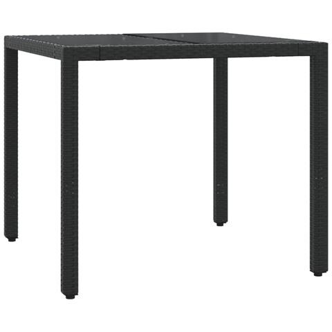 Set da Bistrò 3 pz con Cuscini Nero in Polyrattan - Foto 8