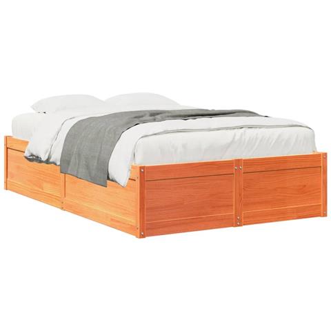 Letto Senza Materasso Marrone Cera 120x190 Cm In Legno Di Pino - Foto 2