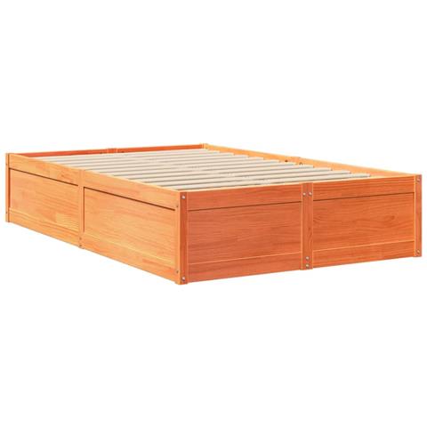 Letto Senza Materasso Marrone Cera 120x190 Cm In Legno Di Pino - Foto 3