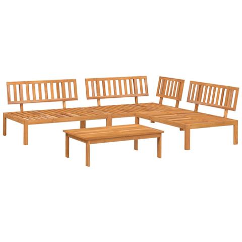 Set Divano Pallet Da Giardino 4 Pz In Legno Massello Di Acacia - Foto 2