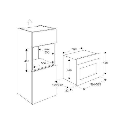 Forno Microonde da Incasso F457MODMWTZ con Grill Capacità 38 Litri Potenza 3400 Watt Colore Zinco - Foto 4