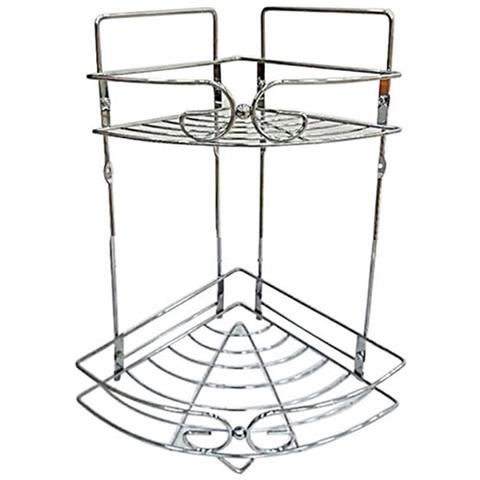 Mensola Angolare Per Bagno Angoliera Doccia A 2 Livelli Ripiani In Metallo 52719 - Foto 1