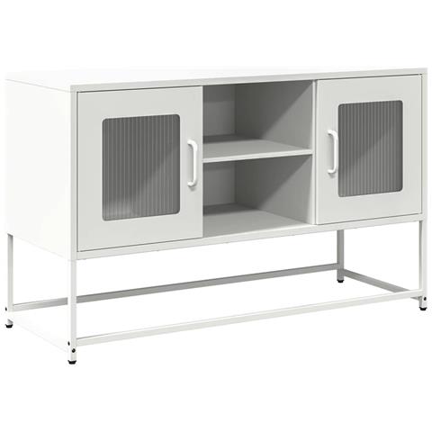 Mobile Tv Bianco 100,5x39x60,5 Cm In Acciaio - Foto 2