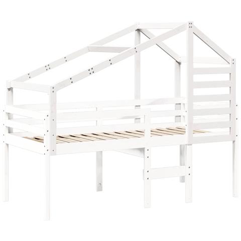 Tetto Per Letto Bambini Bianco 198x87x113cm Legno Massello Pino - Foto 3