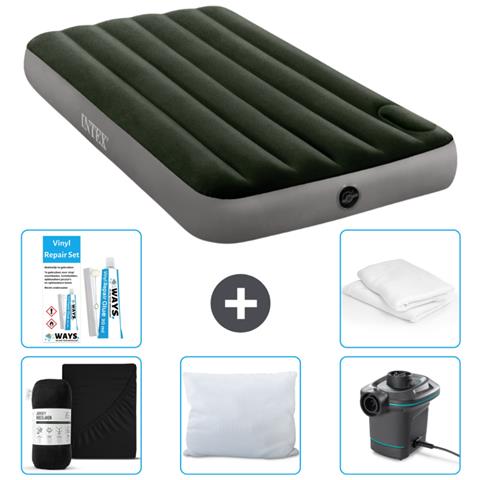 Set Materassino Gonfiabile - 191x99x25 Cm - Verde - Include Accessori Coordinati Cb6 - Foto 1