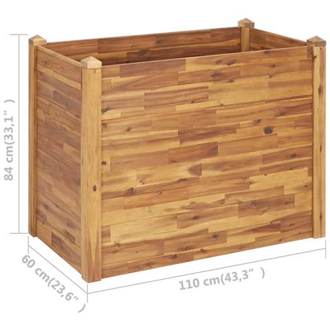 Letto Rialzato Da Giardino 110x60x84 Cm Legno Massello D'acacia - Foto 7