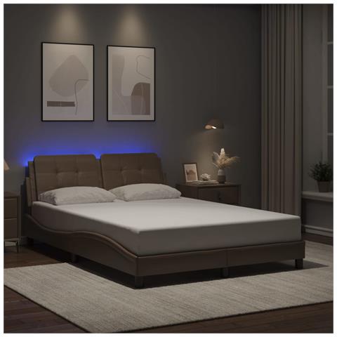 Lusso Casadino - Giroletto Con Led Senza Materasso Zadar Cappuccino 120x200 Cm - Foto 8