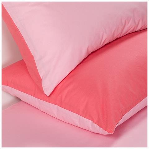 Lenzuola Copriletto Bikolor In Cotone Colore Rosa Misura Matrimoniale - Foto 5