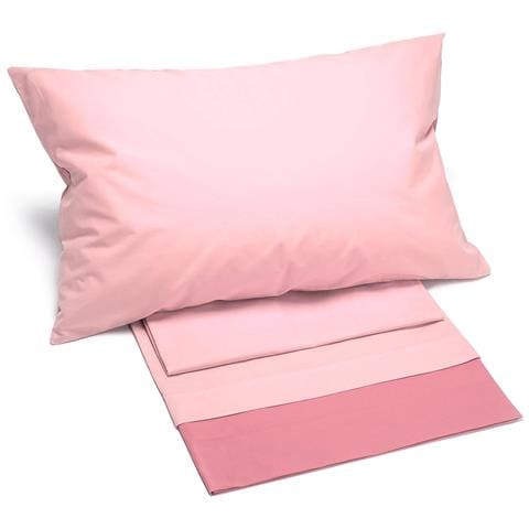 Lenzuola Copriletto Bikolor In Cotone Colore Rosa Misura Matrimoniale - Foto 1