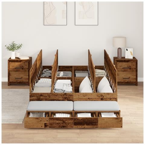 Struttura letto legno antico 120x200 cm - Foto 2