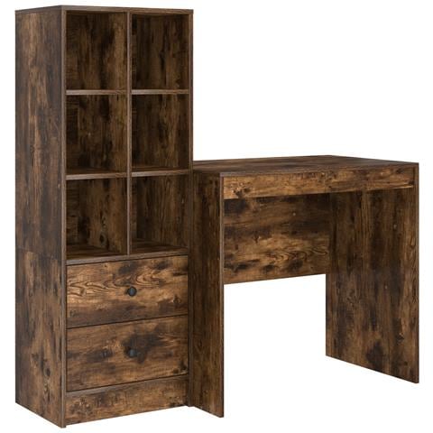 Scrivania con Storage  Rovere Affumicato Legno Ingegnerizzato, Scrivania  Rovere Affumicato 80x50x76 cm Legno ingegnerizzato - Foto 1