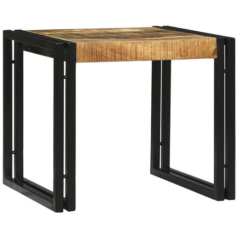 Set di 2 Tavolini da Caffè in Legno Massello di Mango Grezzo - Foto 1